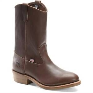 NEW DOUBLE-H BOOTS men's ranch wellington western boot in brown